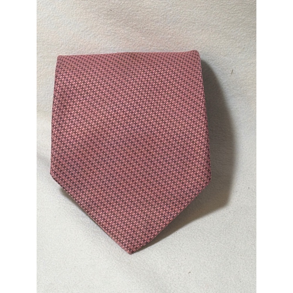 Vintage Superba Mens Necktie Rose Pink Textured Geometric Dacron Polyester 4in